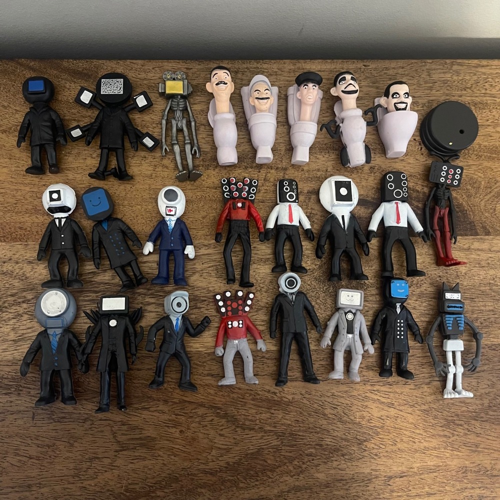 Unbranded Skibidi Toilet Figures Multi Color Lot of 24 Action Toys